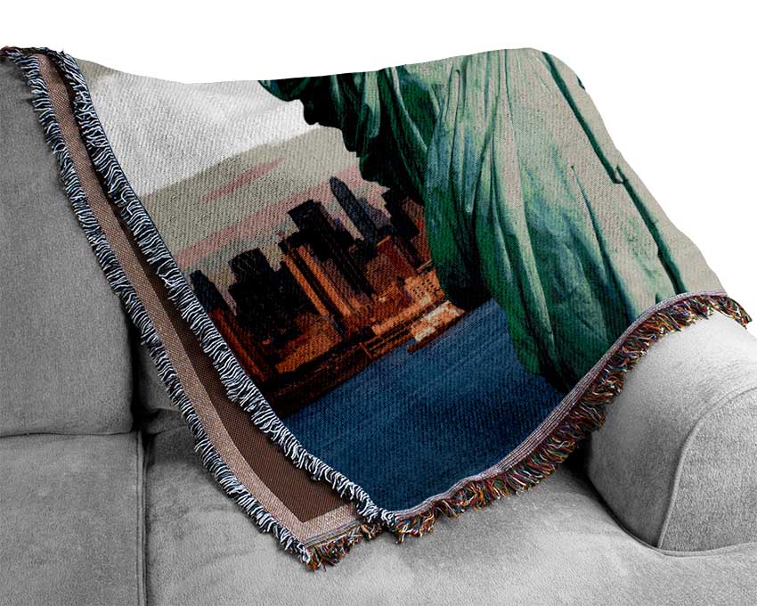 Statue Of Liberty Protection Woven Blanket