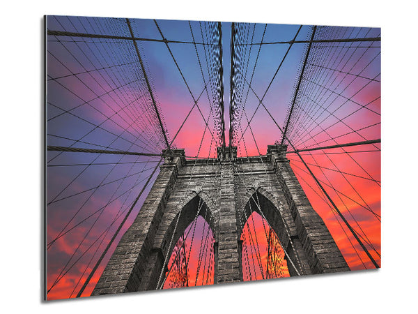 Feuerhimmel über der Brooklyn Bridge