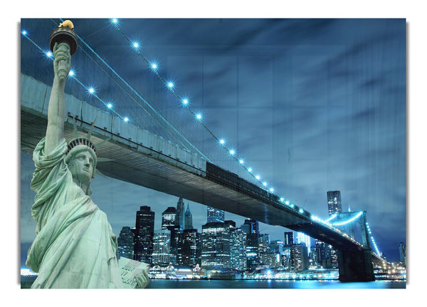 Statue Of Liberty Brooklyn Bridge Nights