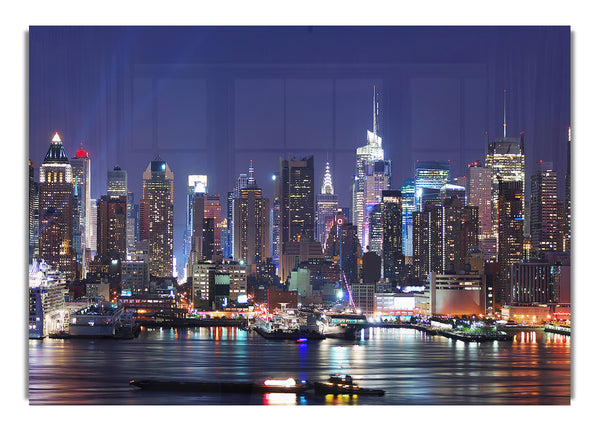 New Yorker Hafen bei Nacht