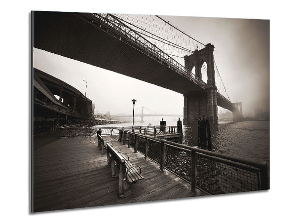 Under The Brooklyn Bridge Metal Print