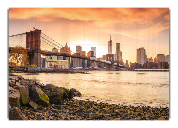 Wenn die Sonne über der Brooklyn Bridge aufgeht