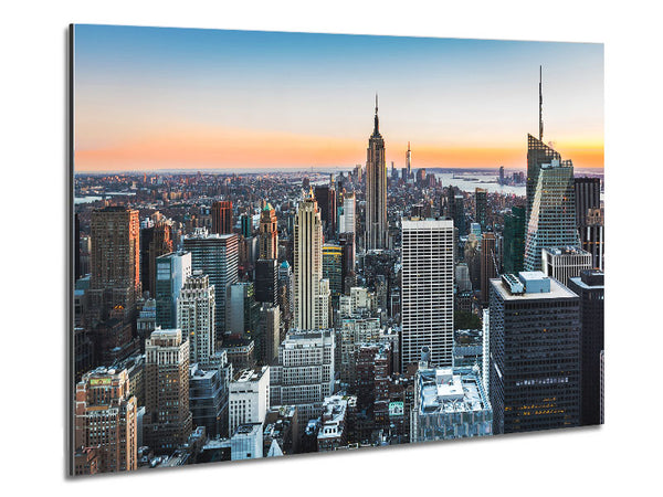 East River Through The Big City Metal Print