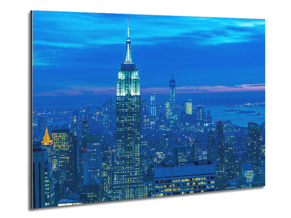 Empire State Building Blues Metal Print