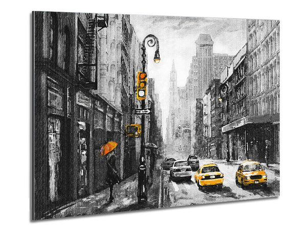 Yellow Cabs In The Streets Of NYC Metal Print
