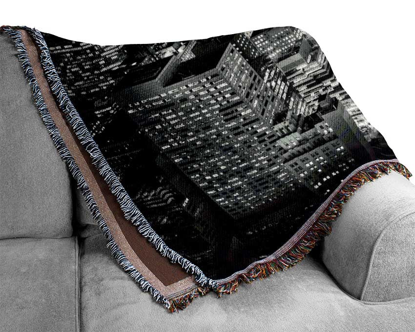 Looking Down On The Big Apple Woven Blanket