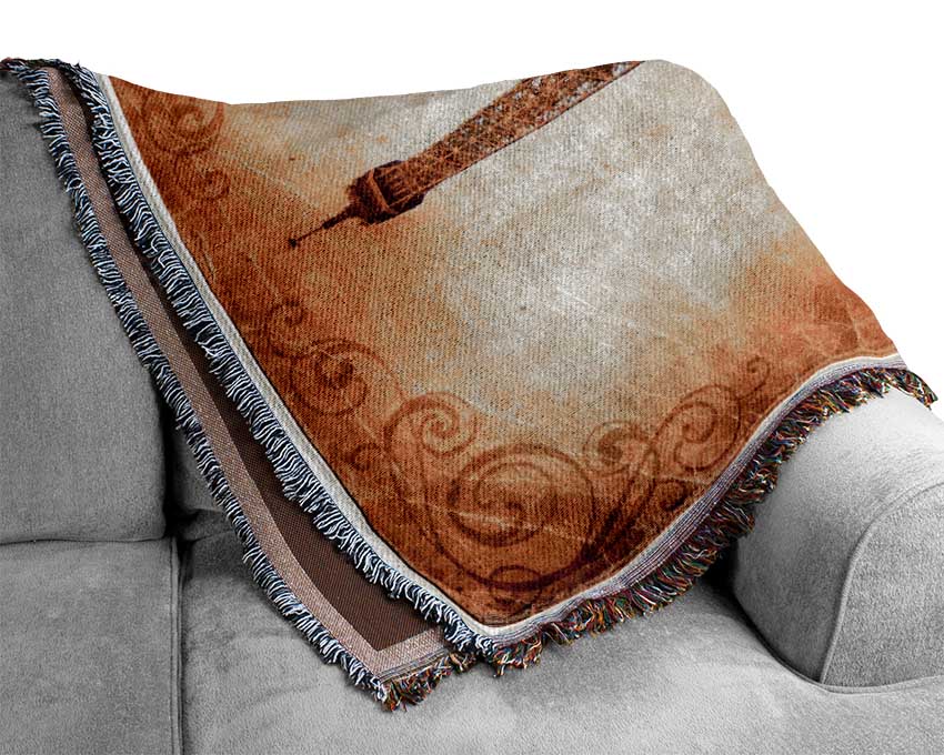 Eiffel Tower Retro 2 Woven Blanket
