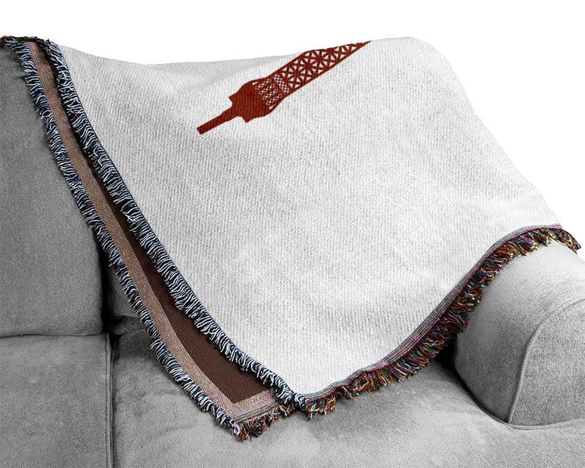 Eiffel Tower Retro 1 Woven Blanket