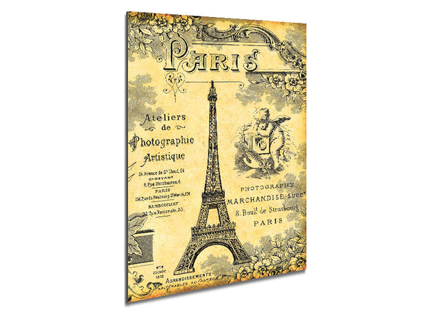 Eiffel Tower Retro 6 Metal Print