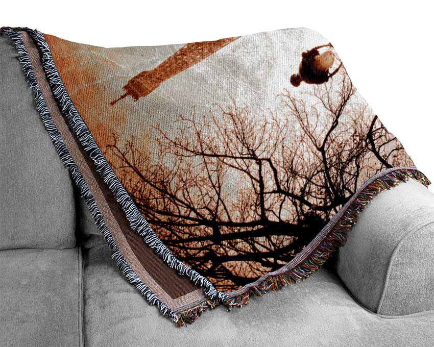 Eiffel Tower Retro 8 Woven Blanket
