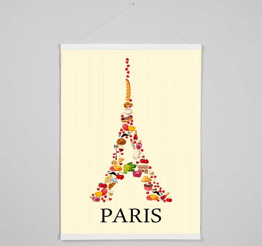 Eiffel Tower Delights Hanging Poster - Wallart-Direct UK