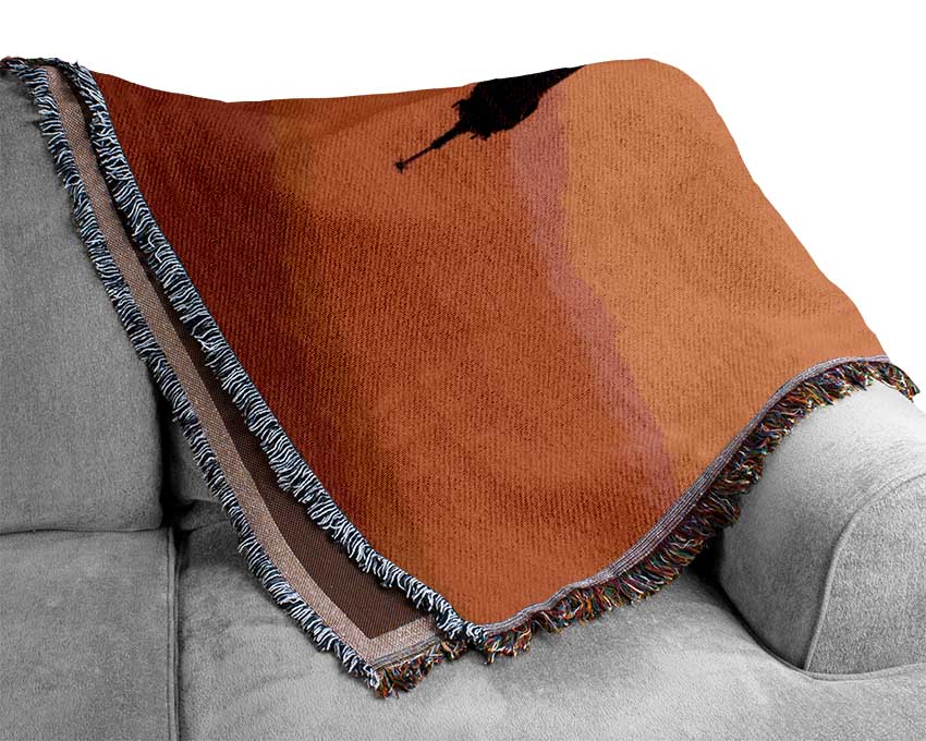 Eiffel Tower Sunset 2 Woven Blanket
