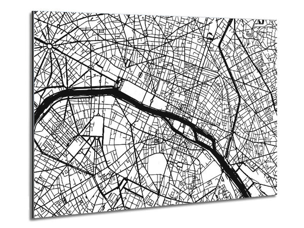Map Of The City 3 Paris Metal Print