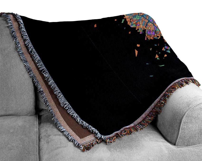 Map Of The City 4 Paris Woven Blanket
