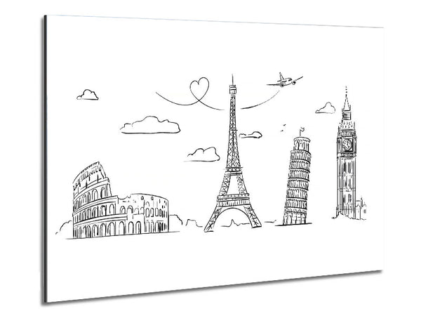 Famous Citys Of The Europe 2 Metal Print