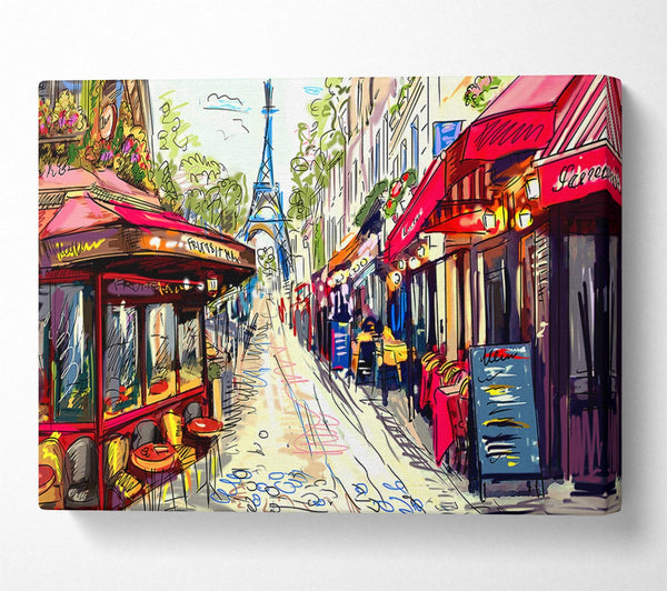  A Canvas Print of Eiffel Tower Streets 19 Canvas Wall Art