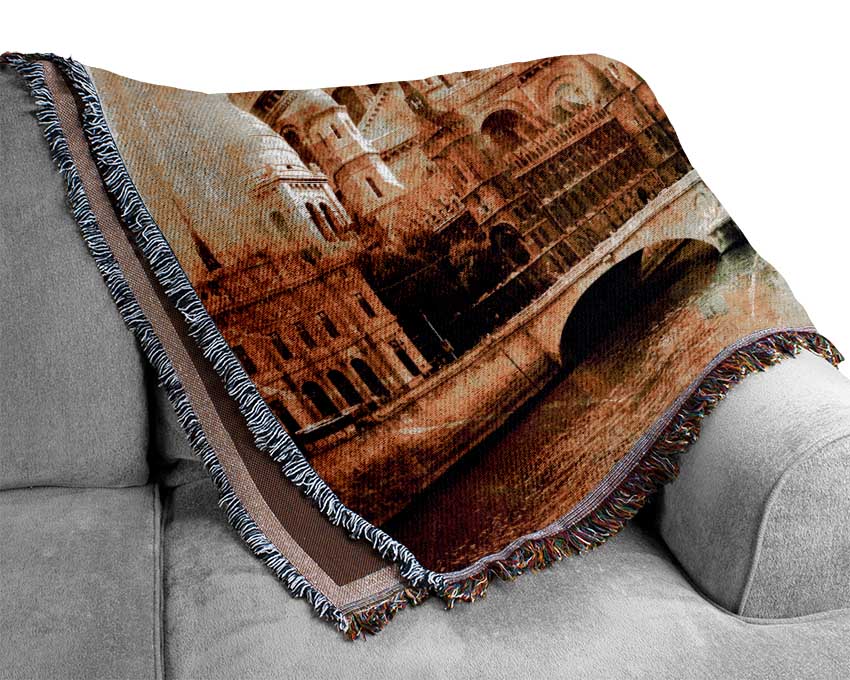 Eiffel Tower Retro 13 Woven Blanket