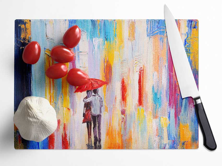 Capital Of Love Glass Chopping Board