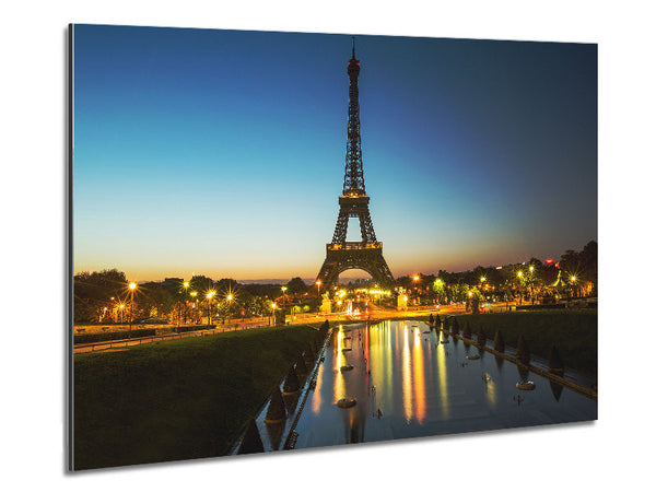 Eiffel Tower Night Lights 2 Metal Print