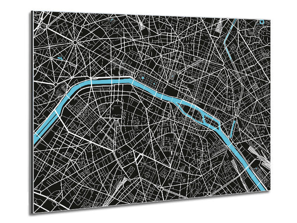 Map Of The City 6 Paris Metal Print