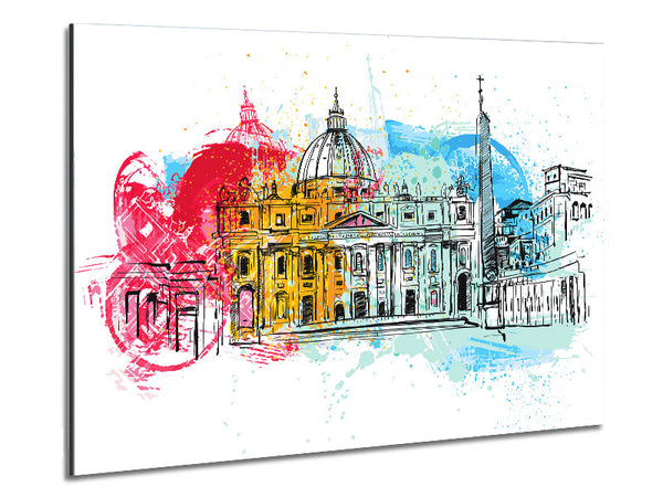 St Peters Bacilica Splash Metal Print
