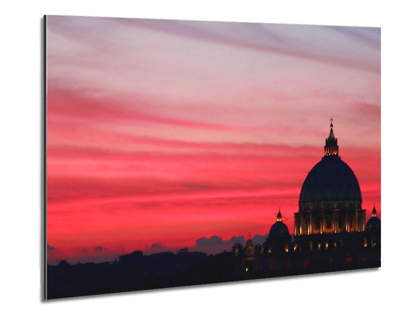 St Peters Basilica Pink Metal Print