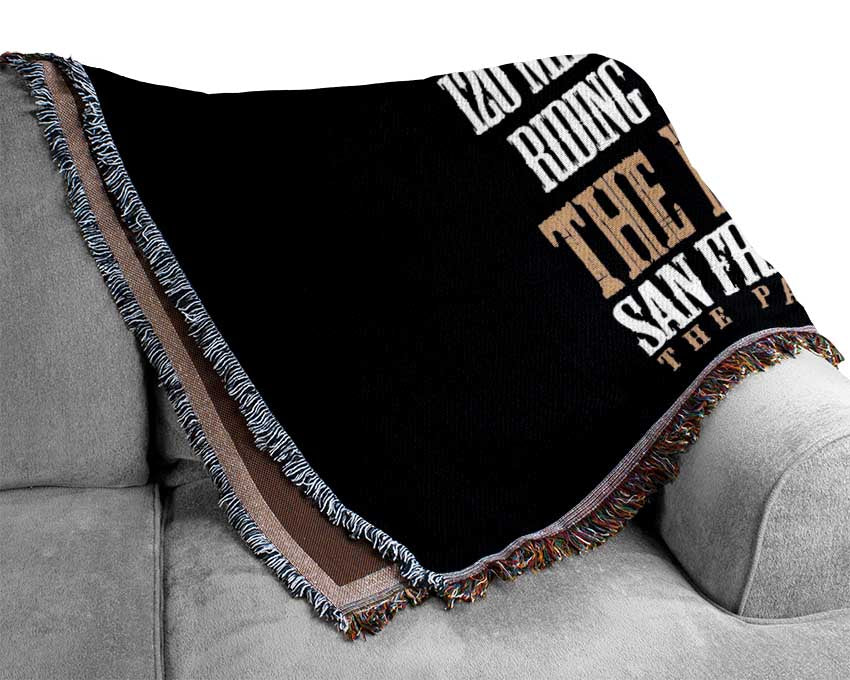 The Pacific Coastline Motorcycle Race Woven Blanket