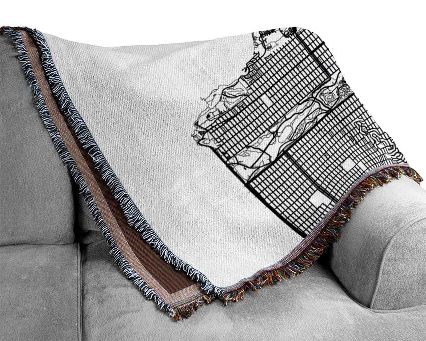 Map Of The City 5 Woven Blanket
