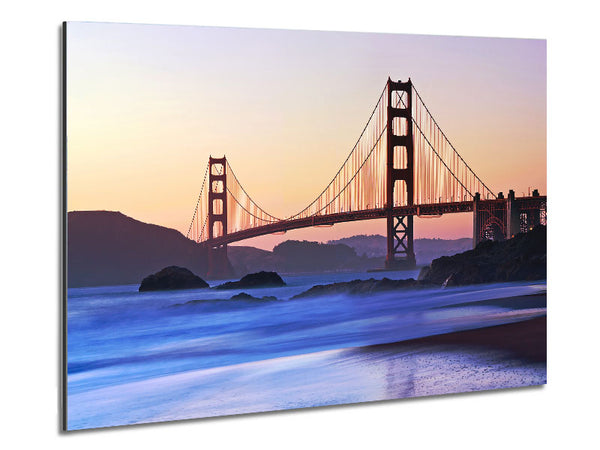 Golden Gate Bridge Over The Misty Waters Metal Print