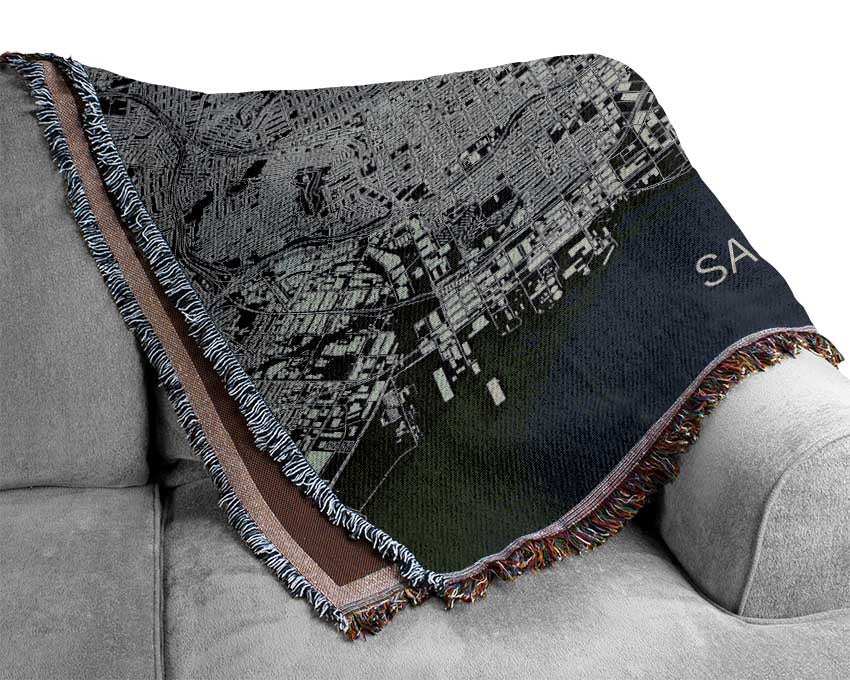Map Of The City 4 Woven Blanket