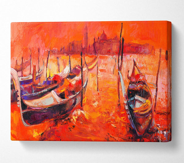  A Canvas Print of Gondola Line Up 2 Canvas Print