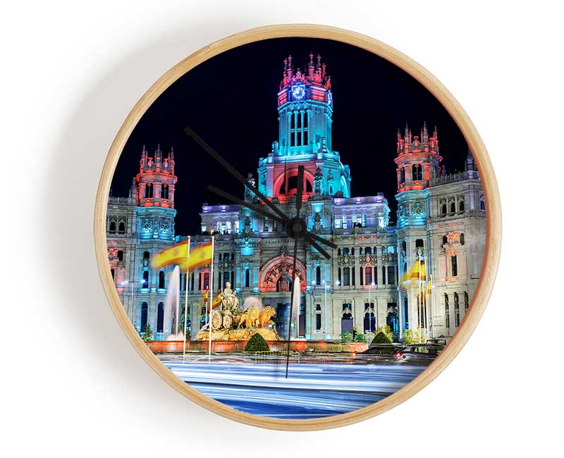 Madrid City Building At Clock - Wallart-Direct UK