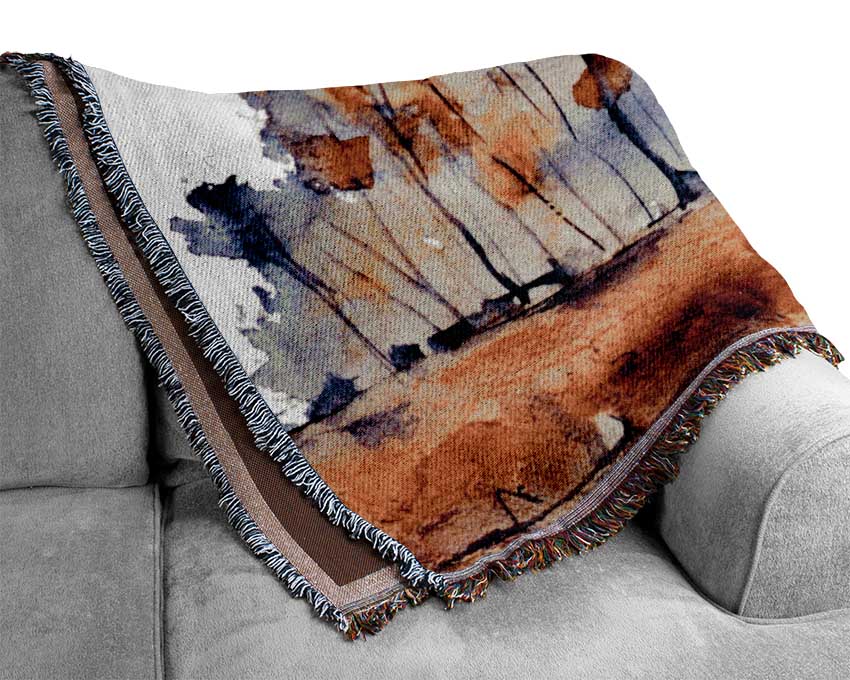 Autumn Trees Woven Blanket