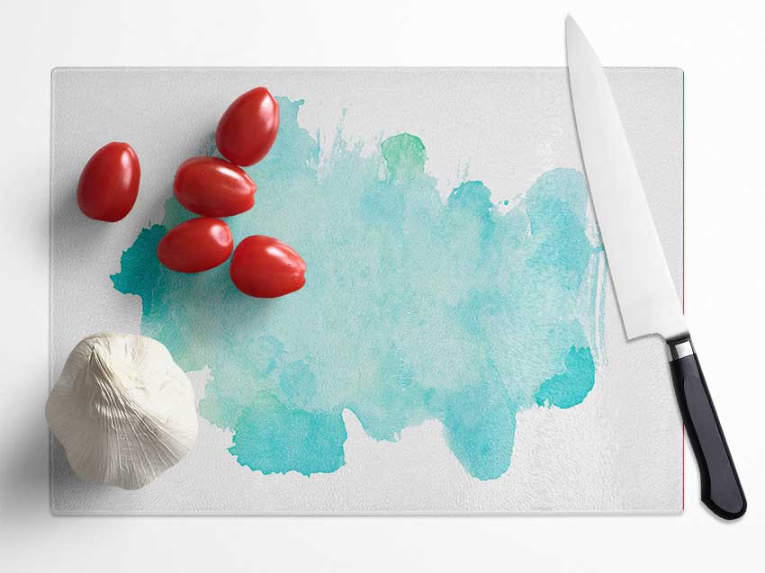Cloud Blues Glass Chopping Board
