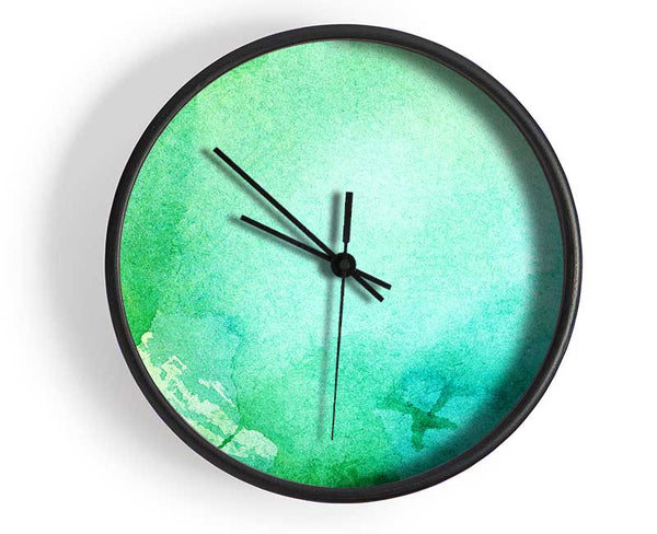 Green Clock - Wallart-Direct UK
