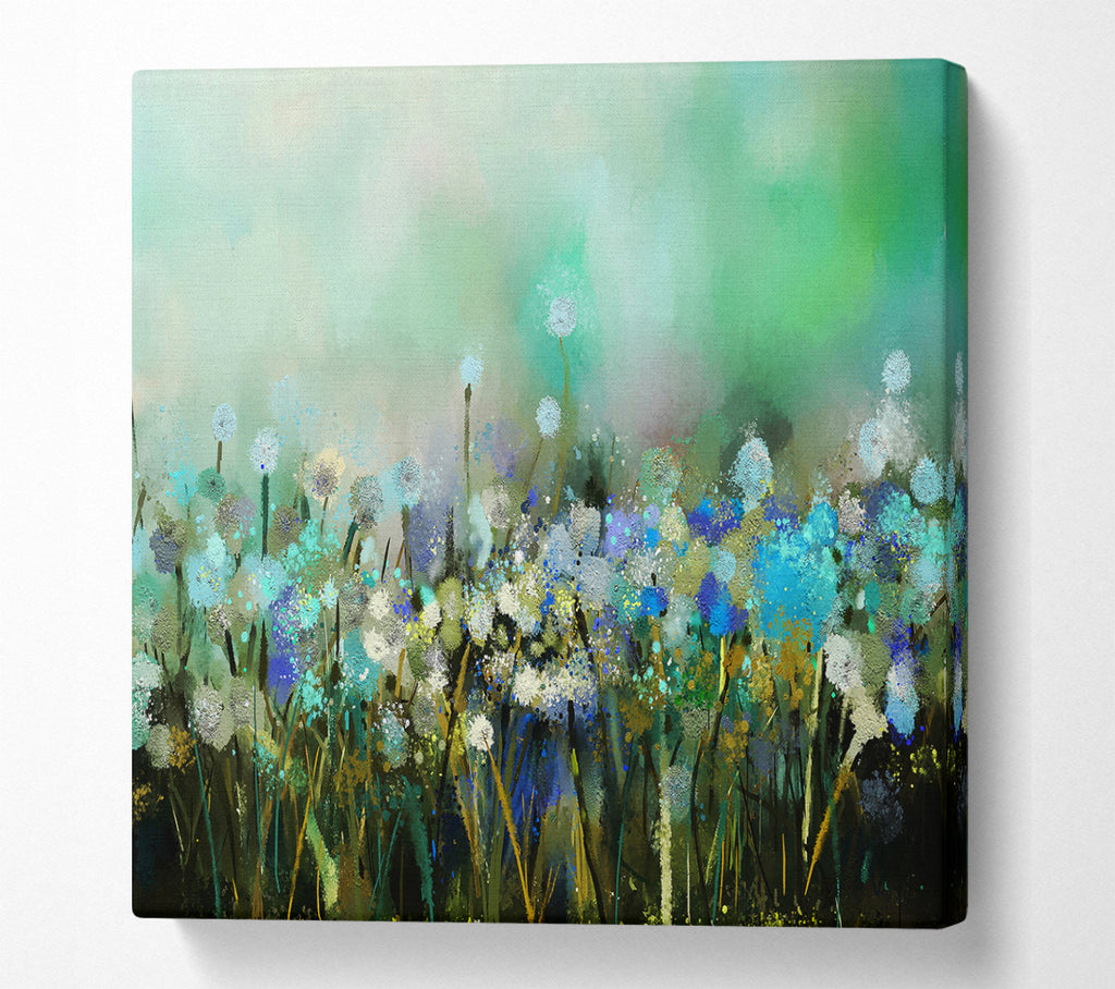 A Square Canvas Print Showing Flower Sparkle Square Wall Art