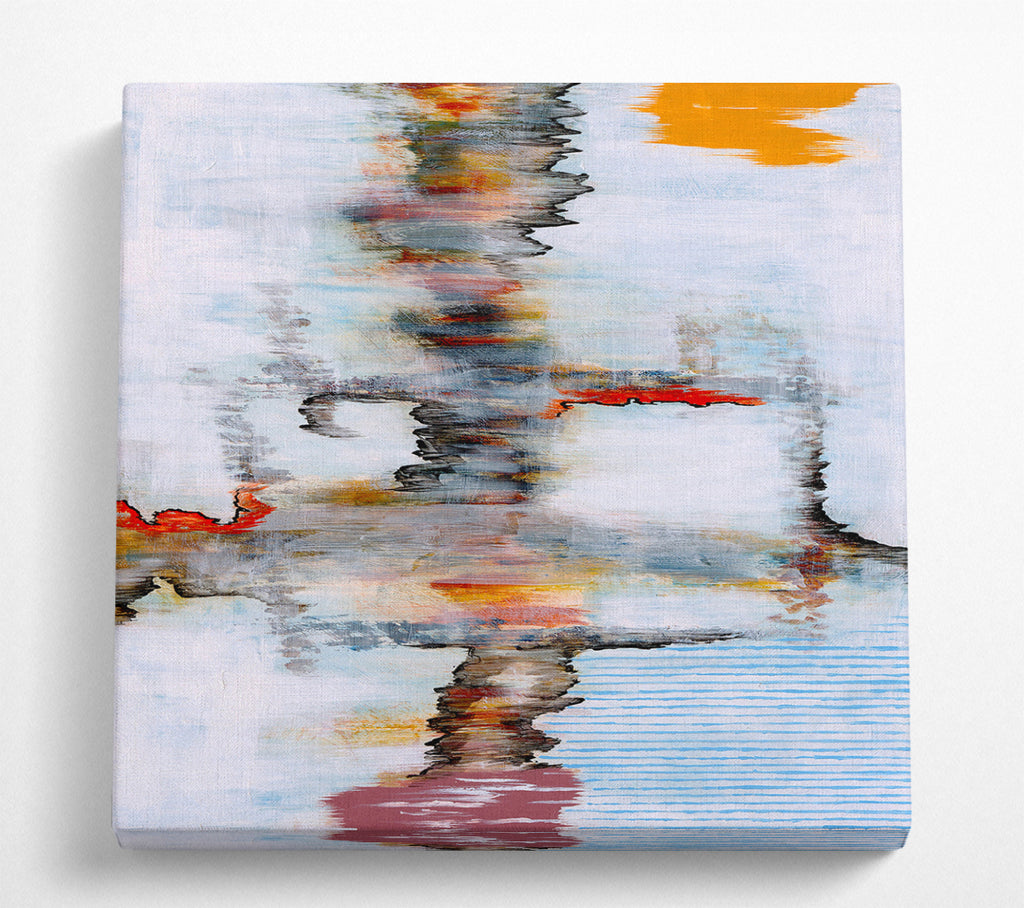 A Square Canvas Print Showing Village Sound Waves Square Wall Art