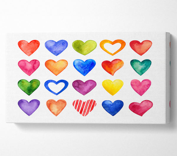 Colourful hearts