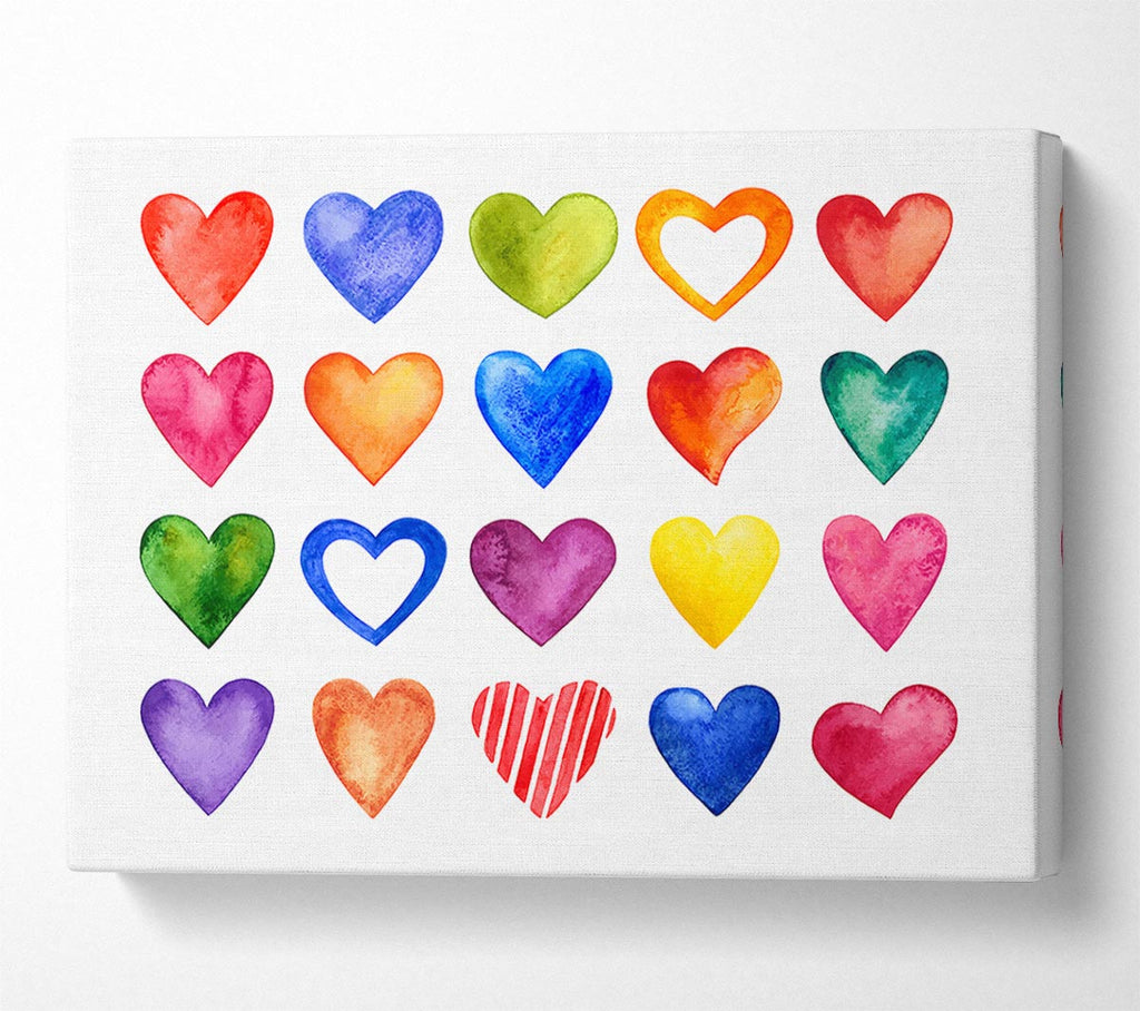 Picture of Colourful hearts Canvas Print Wall Art
