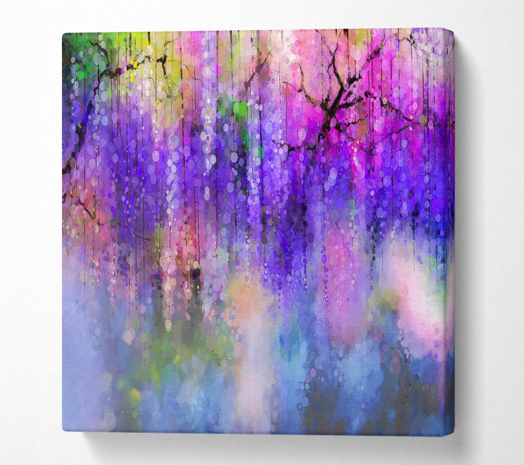 A Square Canvas Print Showing Willow Tree Sparkle Square Wall Art