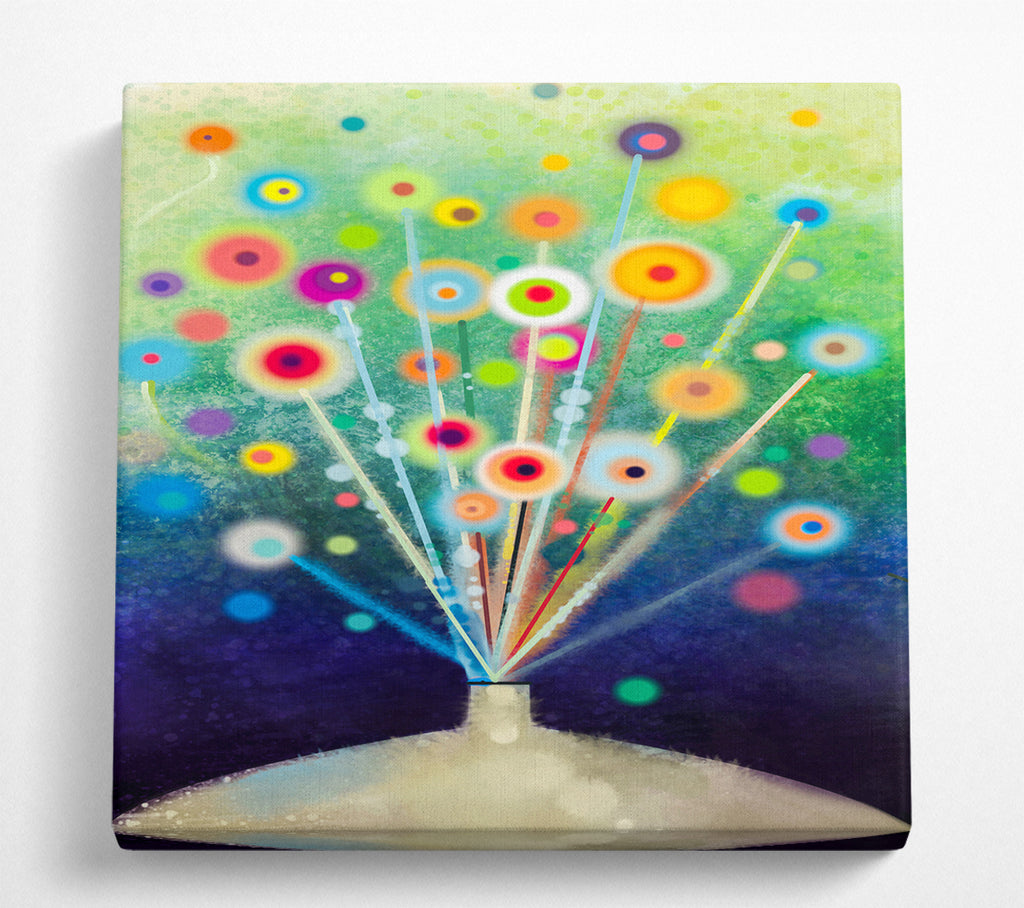 A Square Canvas Print Showing Energy Flowers Square Wall Art
