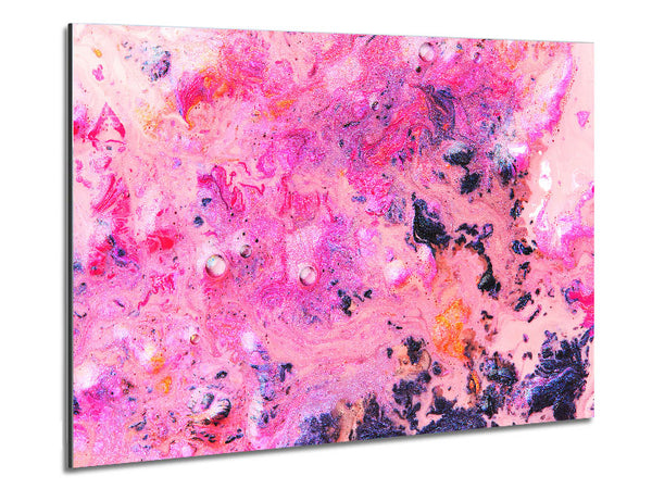 Pink Bubble Liquid Metal Print