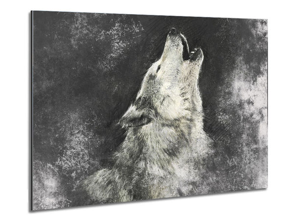 Howling Wolf Calling His Metal Print