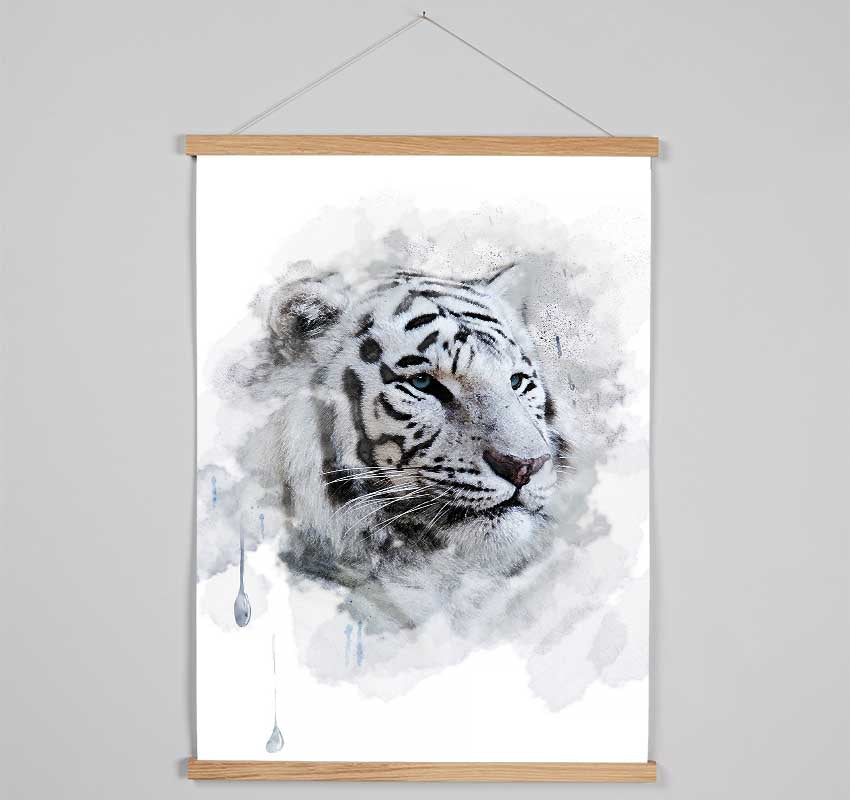 White Tiger Blue Eyes Hanging Poster - Wallart-Direct UK