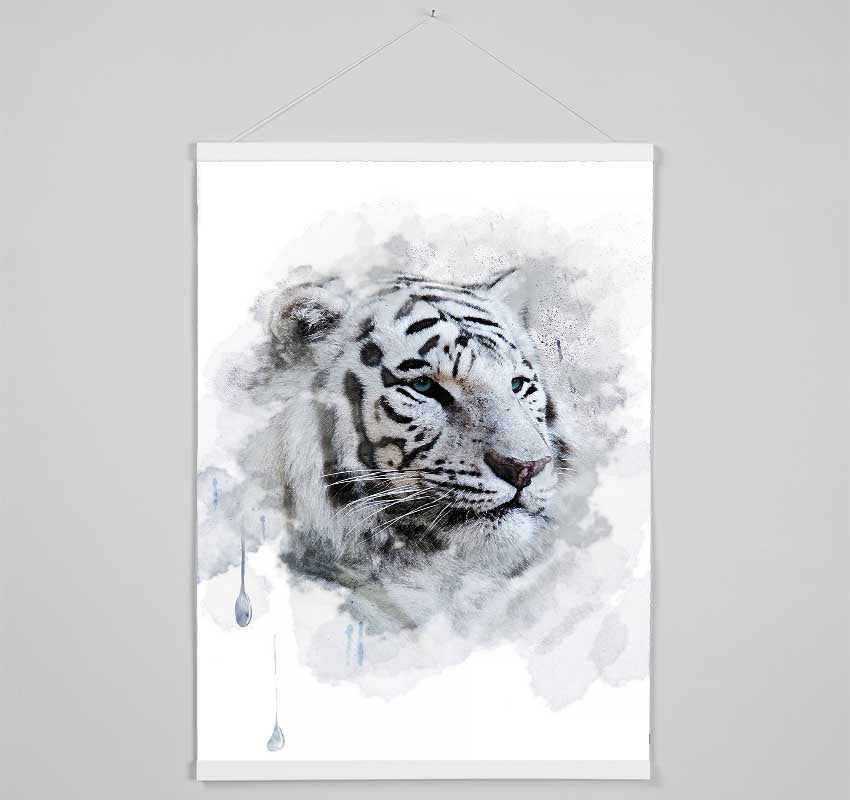 White Tiger Blue Eyes Hanging Poster - Wallart-Direct UK