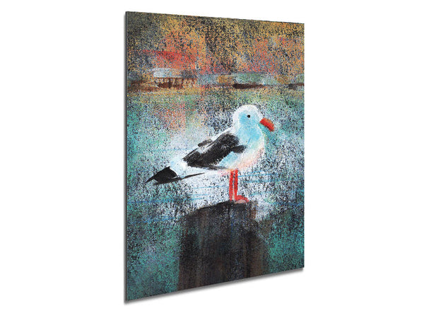 Seagull Perch Metal Print