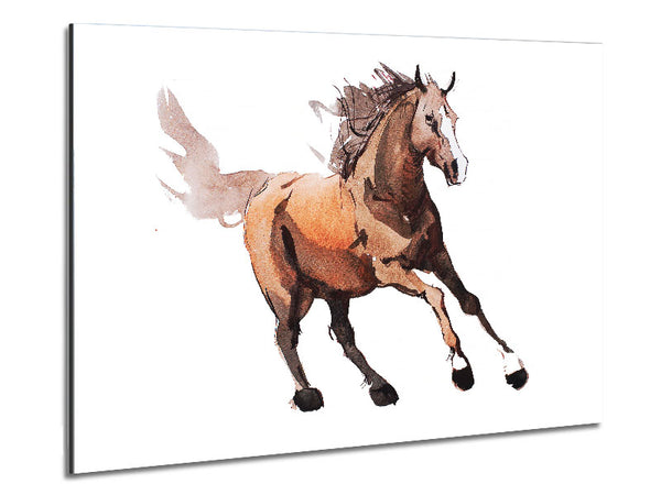 Running Horse Metal Print