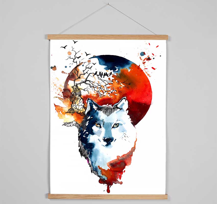 Wolf Sun Hanging Poster - Wallart-Direct UK
