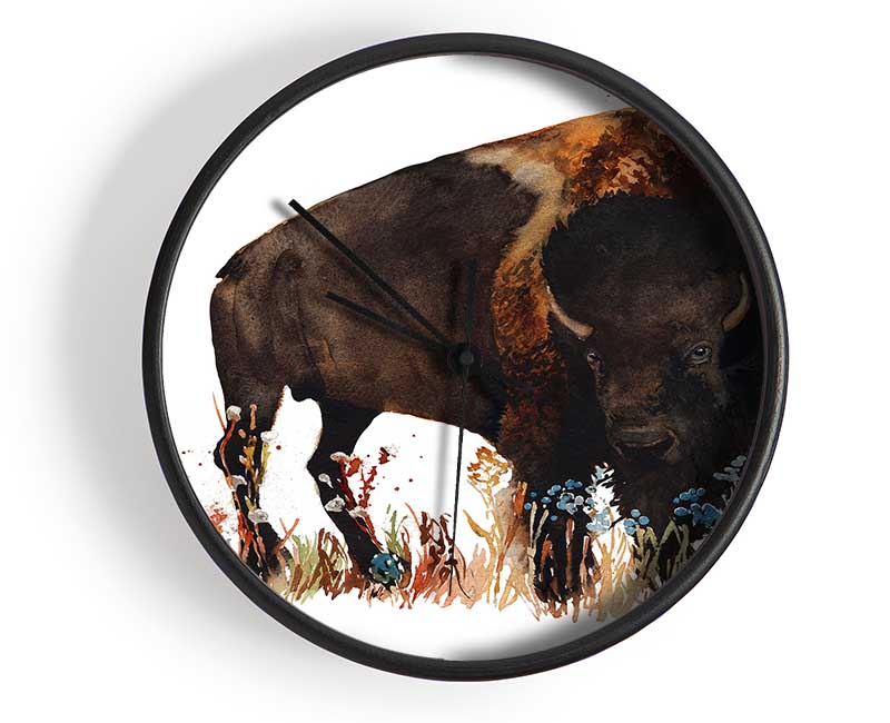 Bison Love Clock - Wallart-Direct UK