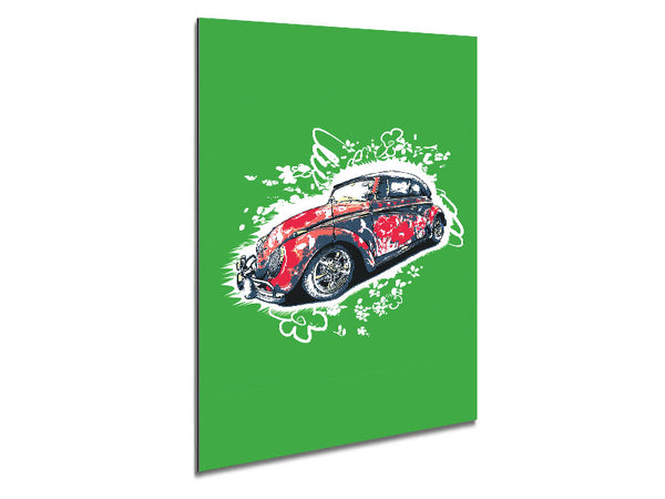 VW Käfer Flower Power Grün